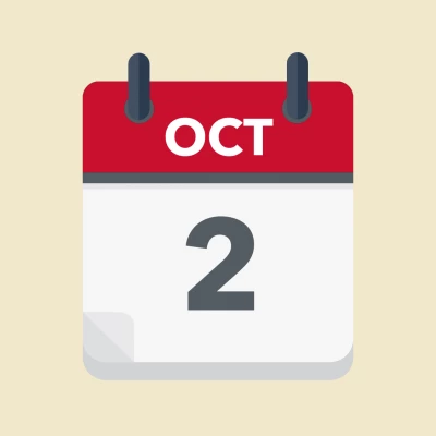 Calendar icon showing 2nd October