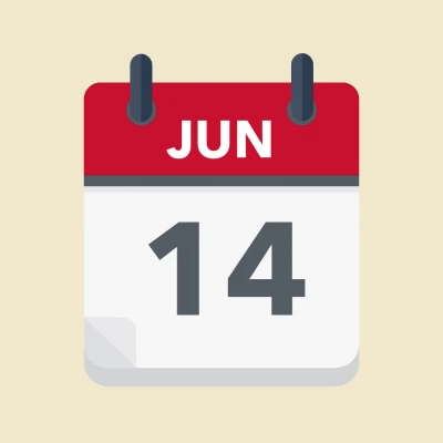 Calendar icon showing 14th June