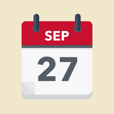 Calendar icon showing 27th September